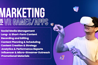 do social media marketing for VR game or application
