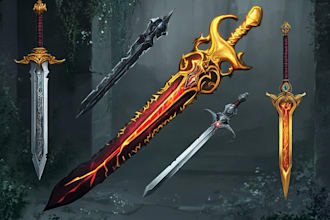 design fantasy weapons in any art style