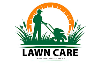 create your wonderful  lawn care logo in illustrator design