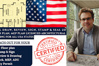 review, sign, stamp and seal architectural site plans mep for all US city permit