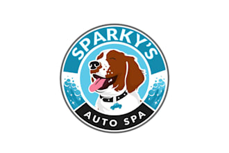 design pictorial animals auto spa logo