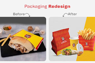 redesign your food packaging, coffee packaging or label with 3d mockup
