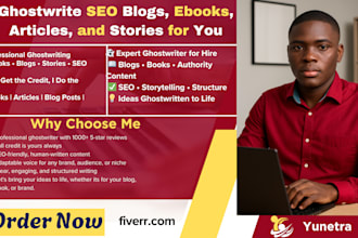 ghostwrite ebook, blog, story, and SEO article, ghostwriter book writer, writing