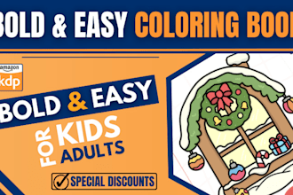 design eye catching bold and easy coloring book for KDP
