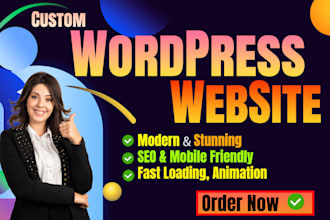 do custom wordpress website design, development responsive, seo in 24 hours