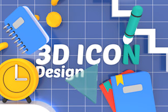design 3d icons for interface, website or application