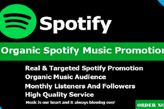 viral organic spotify streams listeners promotion, spotify music promotion