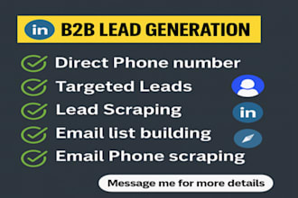 scrape direct mobile phone number, email list building for b2b lead generation