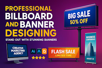 design eye catching billboards, banners, and social media posts