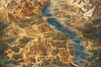 hand draw a fantasy map for your
