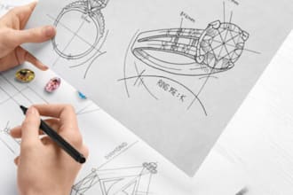 design customized 3d jewelry sketch, grillz, pendant, jewelry rendering