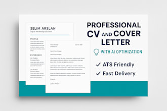 write a professional CV and cover letter with ai optimization