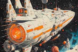 draw high quality spaceship concept