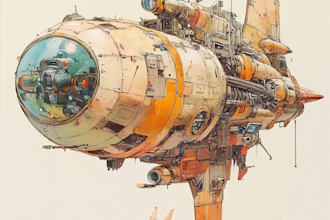 create spaceship concept art for you