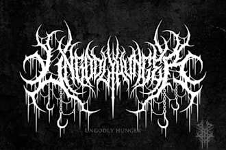 create trippy stoner doom psychedelic metal band logo design