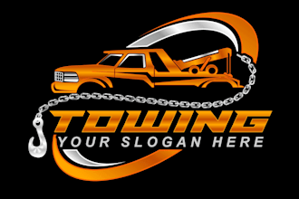 design creative towing logo with satisfaction guaranteed