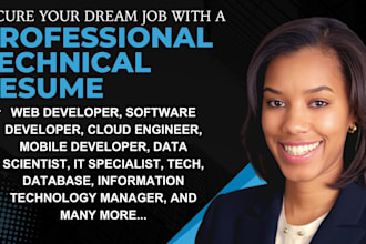 write web developer resume, software cloud, hardware design engineer, tech IT CV