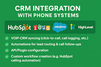 integrate your voip or phone system with hubspot zoho salesforce ghl CRM
