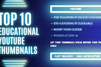design educational youtube thumbnails for teachers and online coaches