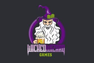 design wicked wizard games mascot logo