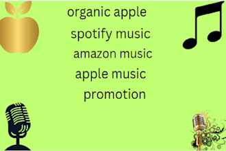 do organic apple music itunes spotify music amazon music youtube video pr