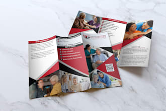 design unique home care, healthcare, cpr, nemt, lab or any business brochure