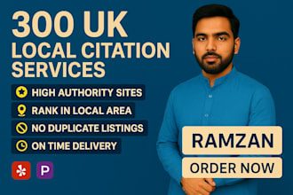 create 300 UK local citations and directory submissions for local SEO