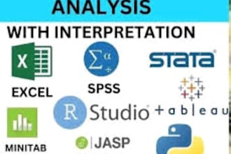 do statistics using  spss, rstudio, python