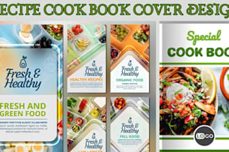 design beautiful cookbook cover and recipe book cover design
