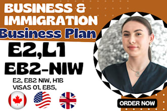 write an immigration business plan, cover letter for eb2 niw, e2, l1 visa USA