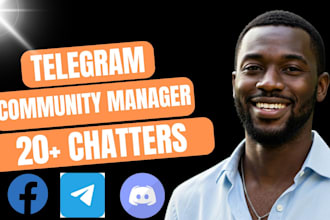 be your telegram chatter discord community manager with 20 chatters discord chat