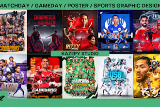 design a sports poster, gameday and feed for social media