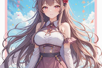 draw anime and game style characters art