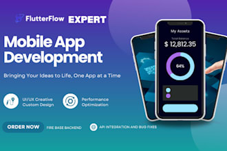 build flutterflow app flutter app flutter flow app bubble app mobile app develop