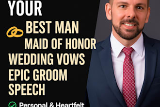write your best man, maid of honor, wedding vows, epic groom wedding speech