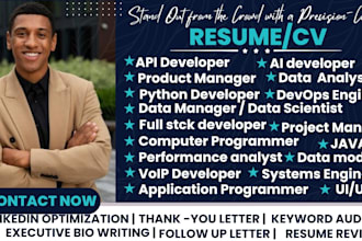 write a professional resume for ai developer, back end developer, IT industry