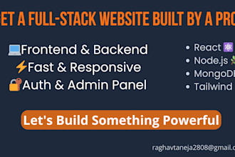 build full stack websites with stunning design and powerful backend