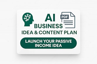 create a full aibased digital business idea and content plan