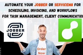setup and automate your jobber or servicem8 for scheduling, invoicing, workflow