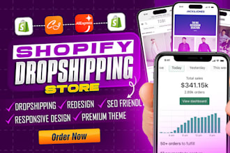 do shopify website design , shopify ecommerce store , shopify dropshipping store