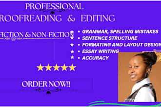 do proofreading, editing, check grammar, punctuation and spelling