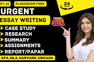 write essay, case study analysis, apa paper report, research and summary