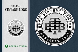 create initial letters design, monogram with vintage style