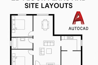 draw 2d floor plans and sites layout using autocad
