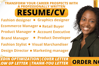 write professional fashion designer, stylist, ecommerce manager resume