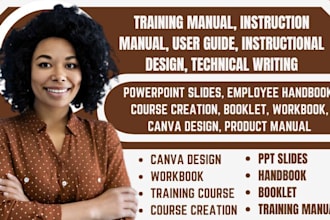 create training manual, training course instruction manual, workbook, ppt slides