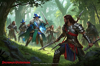 desing your dnd group party illustration
