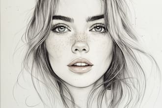 draw pencil sketch, watercolor, line art, drawing from a picture