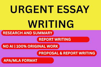 do urgent essay writing,purposal,research summary writing