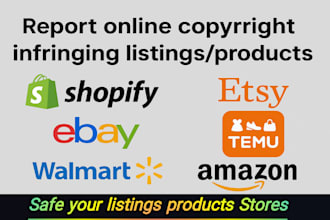 report dmca takedown copyright listings products shopify etsy ebay temu amazon